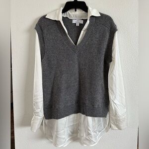 Magaschoni Cashmere Twofer Blouse